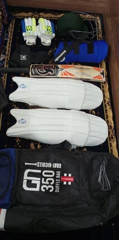 Cricket Complete kit,bat,gloves,pads,helmet,bag,safeguard & cover,Thai