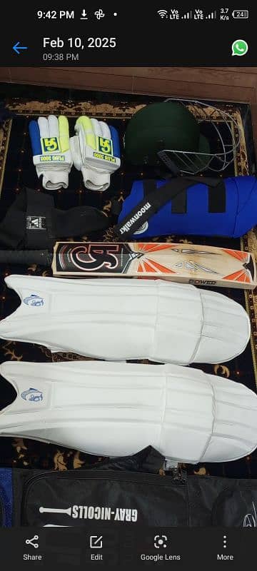 Cricket Complete kit,bat,gloves,pads,helmet,bag,safeguard & cover,Thai 1