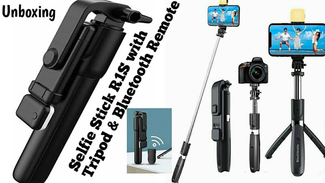 Best 4 in 1 Wireless Selfie Stick R1S Tripod with Bluetooth shutter 2