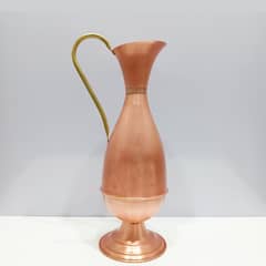 Elegant Vintage Copper Water Jug with Brass Handle – 1.5L Capacity