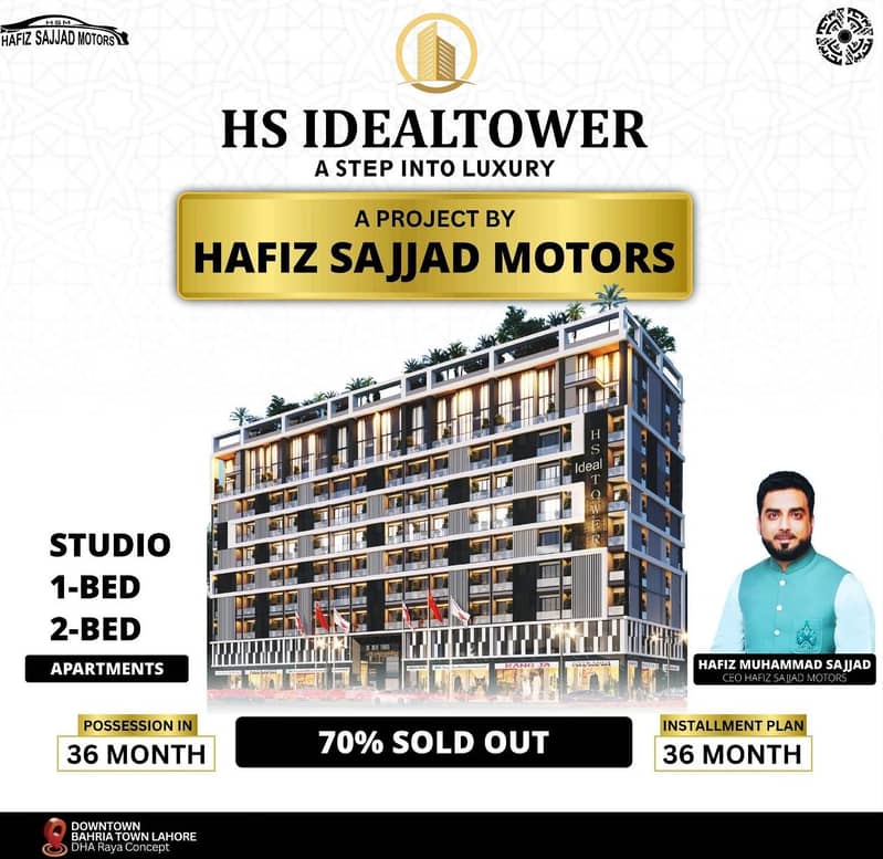 HS IDEAL TOWER APARTMENTS FOR SALE IN BEHRIA DOWN TOWN,JOHAR BLOCK 5