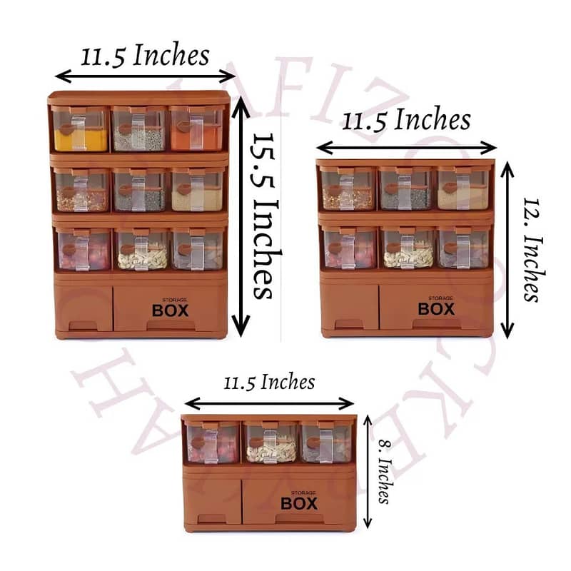 6 Piece Plastic Masala Spice Jars Set Kitchen Masala Box Spice Rack 2