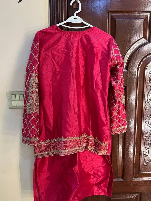 4 pc dress, Shocking Pink colour with Golden Hand Made work 0