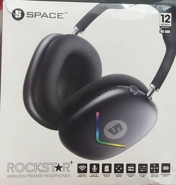 Rockstar Space Wireless Premier Headphones Bluetooth RS-606 1