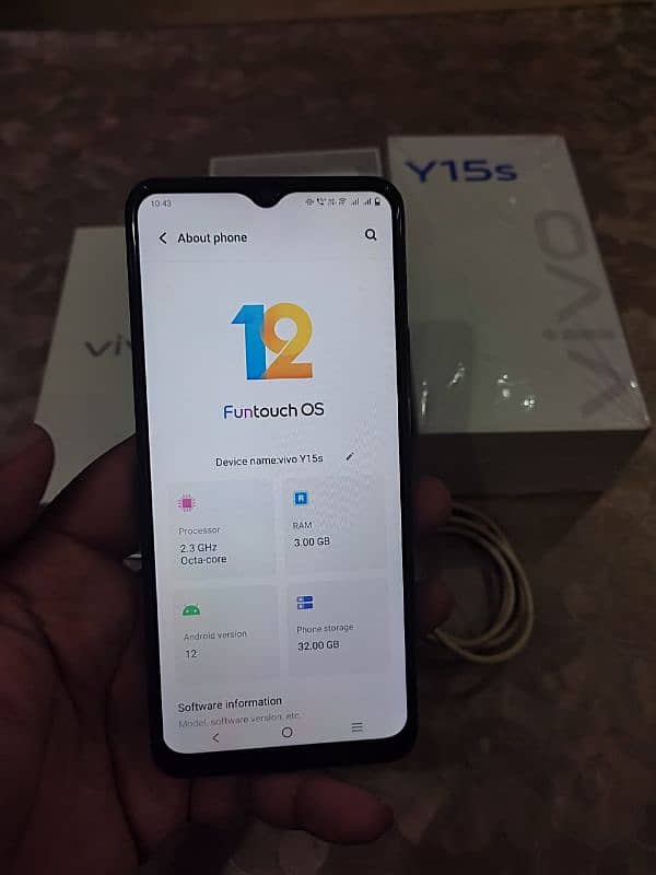 vivo y15s with box vooc charge 3gb/32gb 1