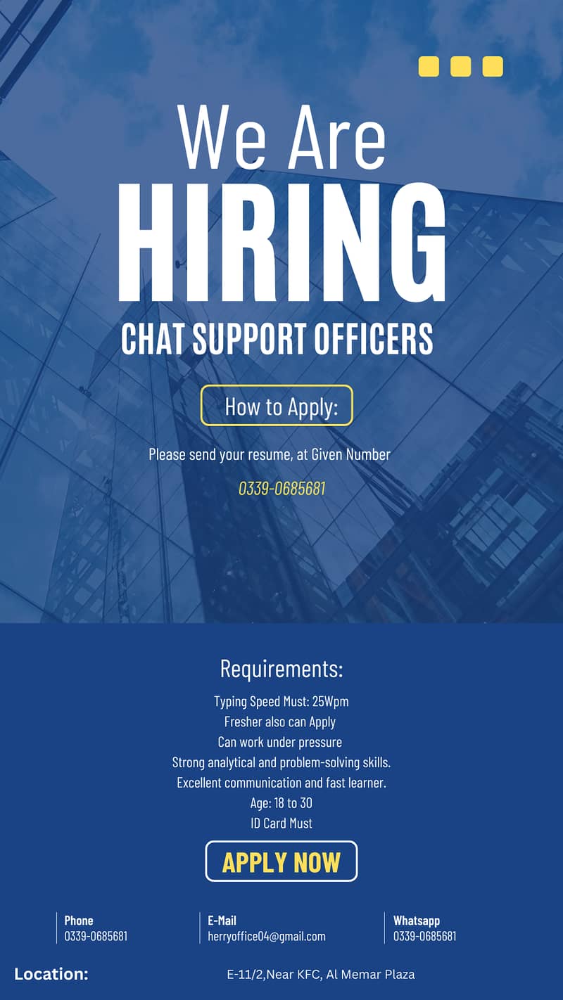 We are Hiring Chat Support Officers 0