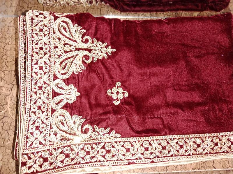 Velvet Shawl Embroidery Work Ladies and Gents 3