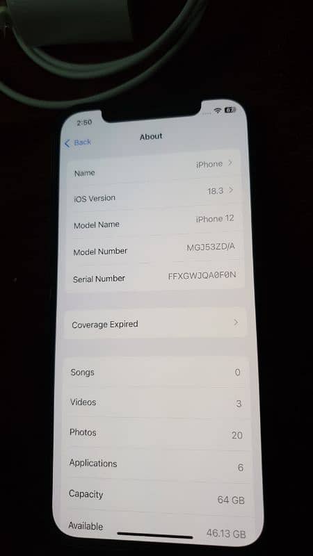 Apple I phone 12 64 Gb 89% Battery Health True Tone Non PTA 7