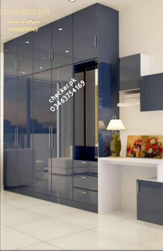 almari, acrylic wardrobe, sliding & cabinet cupboard, kitchen cabinet 0