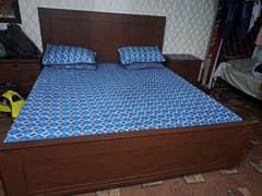 wooden bed brown colour