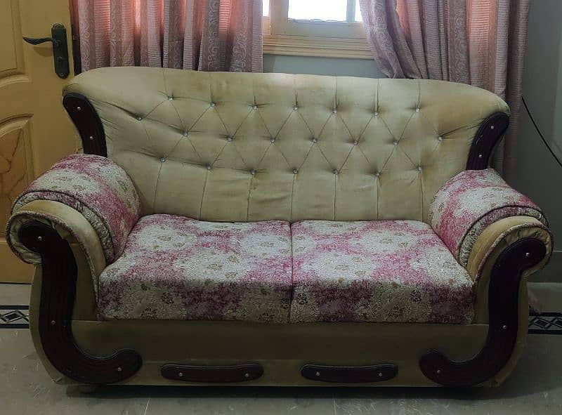 7 seater sofa set with round glass table 5