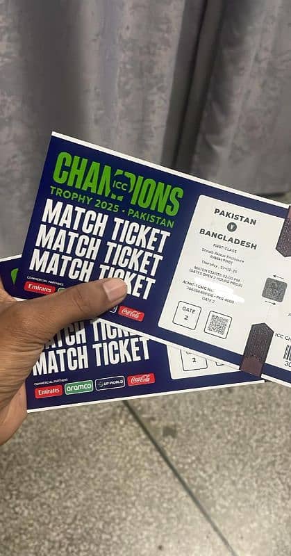 PAK VS BAN tickets First class Shoaib akhtar available 0