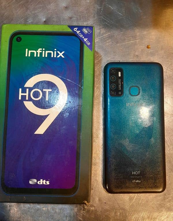 Infinix Hot 9 urgent for sale with box 4GB 64GB 4