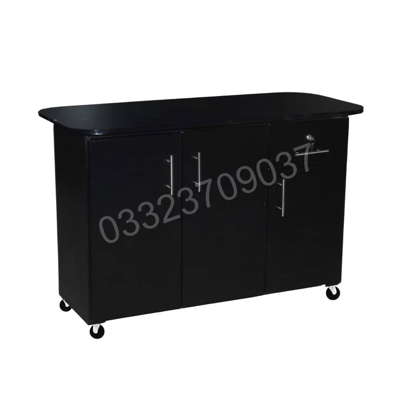 Black - Is12 Large Wooden Sheet 3 Door one Drawer Iron stand - iron b 2