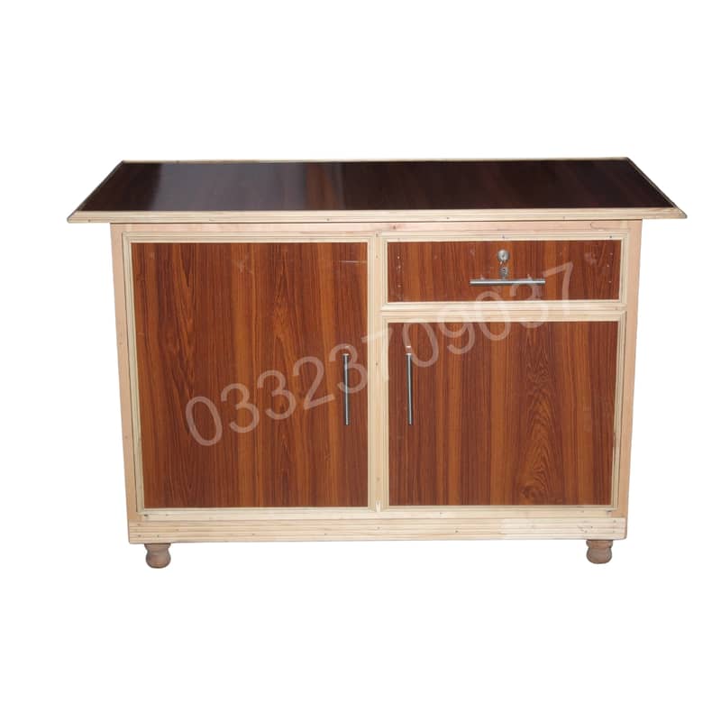 Iron Stand with Wooden Storage Cabinet & Lockable Drawer 2