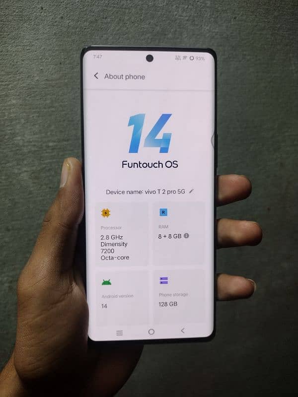 vivo t2 pro 5g. 8+8)128 1