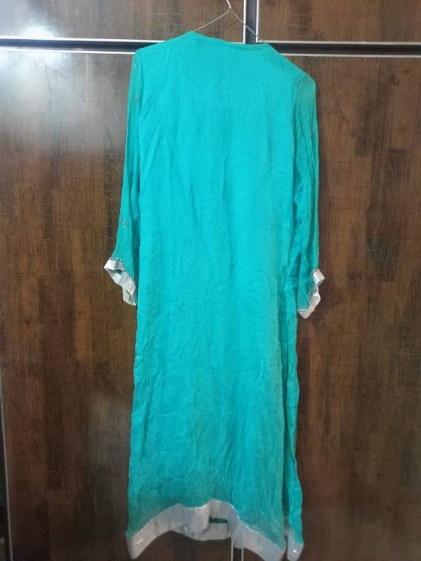 Women's Suit 2 Pcs in Sea Green,Dark Green Color (Chiffon) Medium Size 3