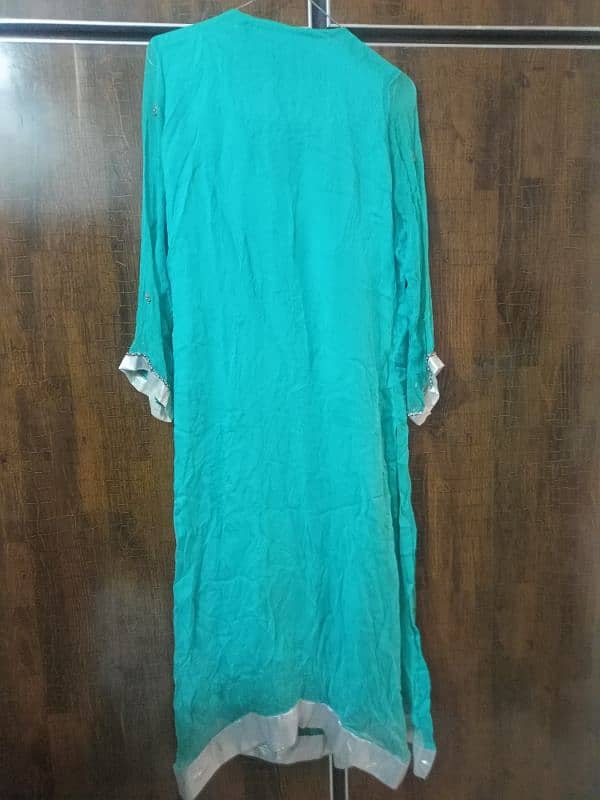 Women's Suit 2 Pcs in Sea Green,Dark Green Color (Chiffon) Medium Size 4