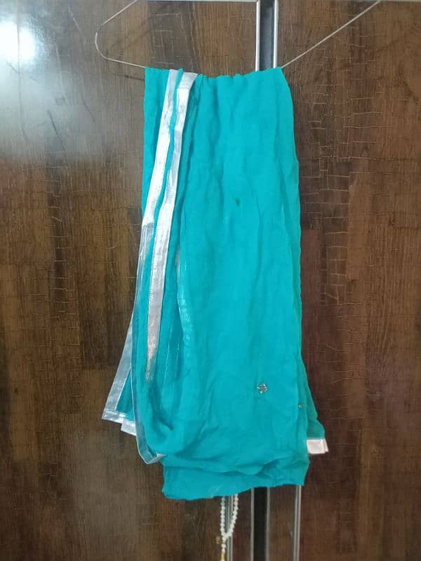 Women's Suit 2 Pcs in Sea Green,Dark Green Color (Chiffon) Medium Size 5