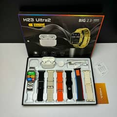 H23 Ultra 2 Smart Watch (10 in 1) + Free Airpods