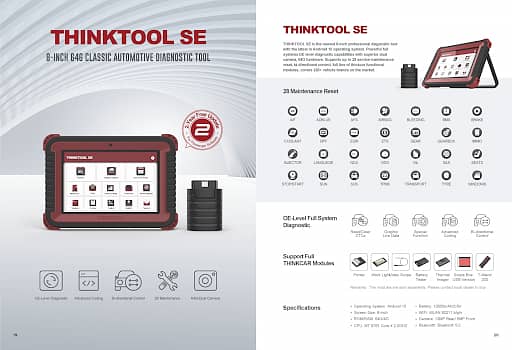 NEW 2025 THINKCAR SE 8INCH TABLET PRINTER OBD2 CAR SCANNER 3YEARS UPD 1