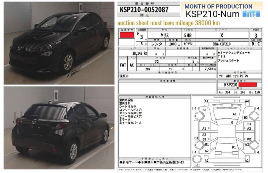 Toyota Yaris 2021 Black Fresh Import Graded Auction Sheet Low Mileage 19