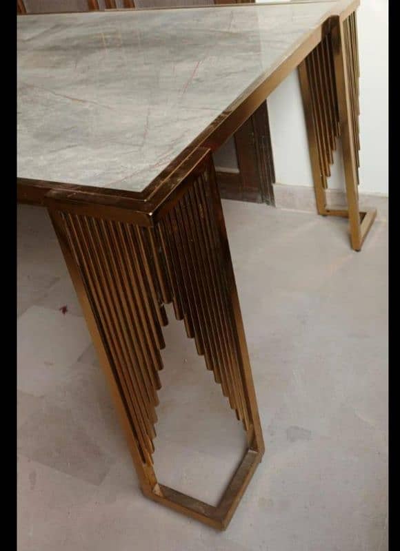 luxury stainless steel electroplated new dinning table 3