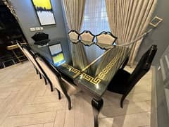 luxurious dining table with chairs for sale