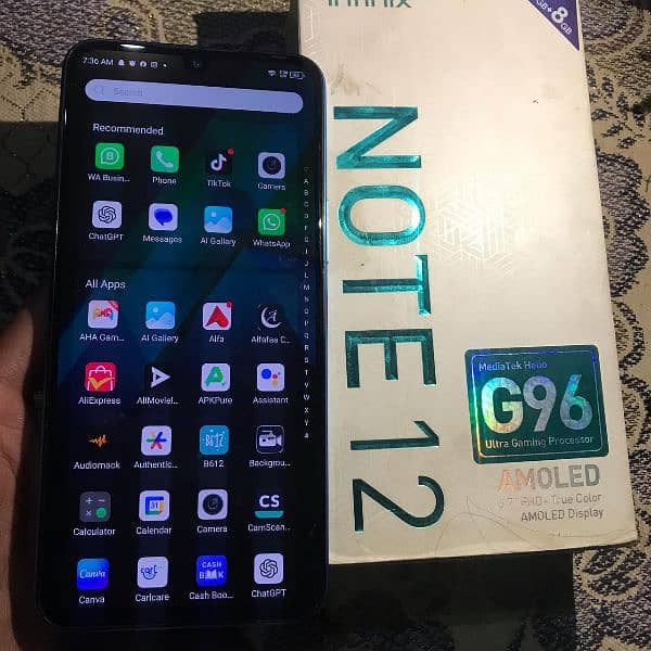 Infinix note 12 (8/128) AMOLED Display No shade 0