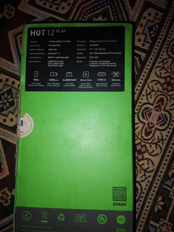 Infinix hot 12 play 4gb 128 no ruff no scratches family use hy 1