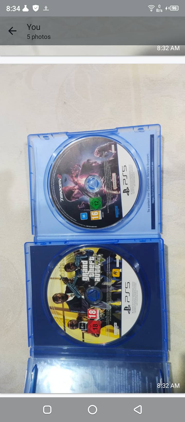 Tekken 8 and GTA 5 for ps5 like new 0