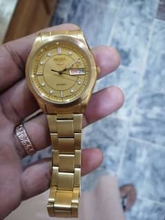 sell seiko five gold hand watch