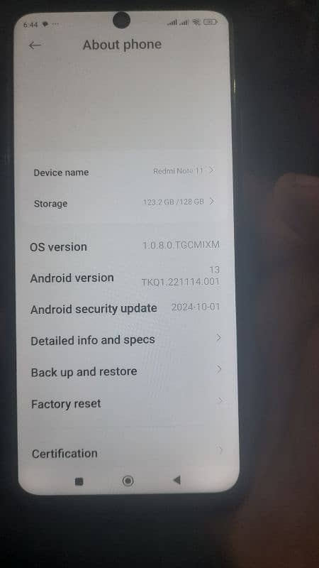 Redmi note 11.6 128  screen change 2