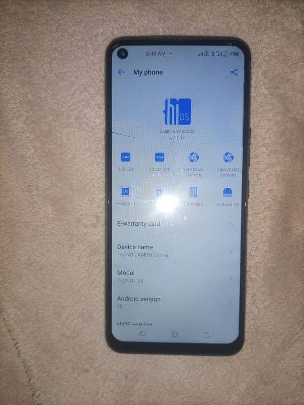 tecno camon 16 6. RAM 128. GP PTA proof all okay 1