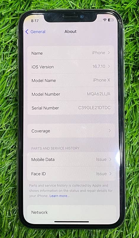 IPhone X Storage 64 GB. 1