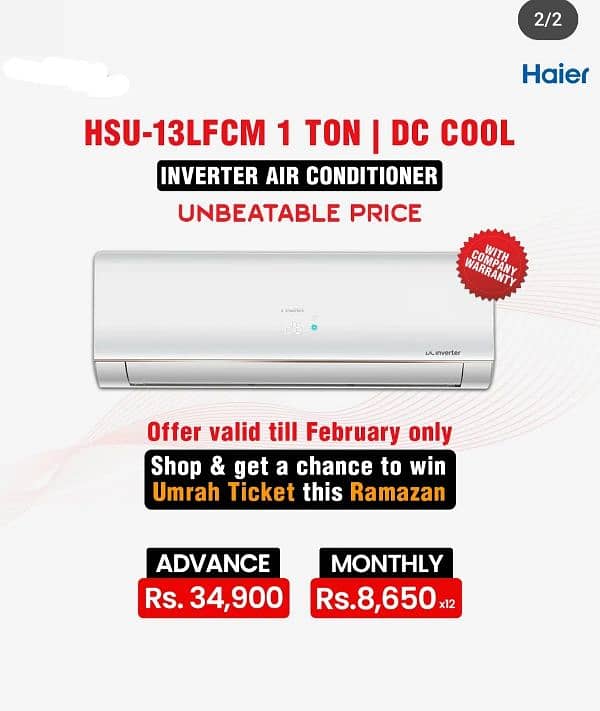 Haier split on Installment 0