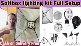 Softbox lighting Kit & Stands k sath full Setup