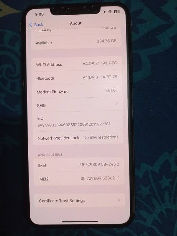 Iphone Xs Max 256 Non Pta Factory unlock 5