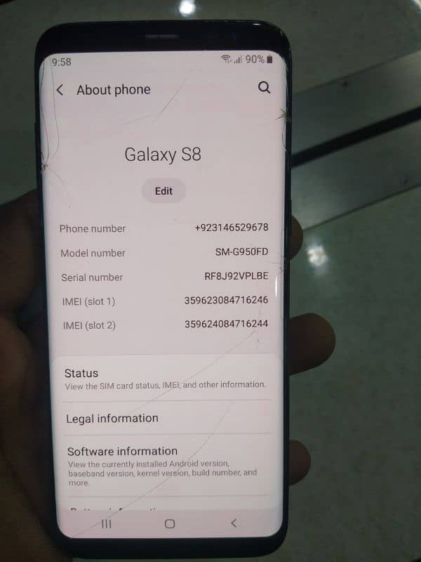 Samsung s8 4gb 64gb dul sim offical pta approved 6