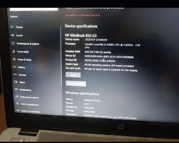 HP elite book 850 G3(8th generation) 5