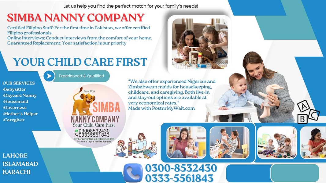 Nanny baby sitter service Islamabad  Lahore Karachi 0