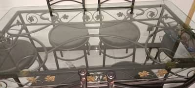 Dining Table. Top Glass with 6 chair's