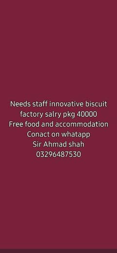 needs staff innovative biscuit factory jobs available free food rehish