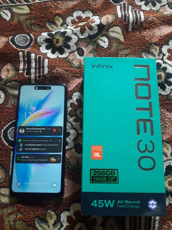 Infinix NOTE 30 8+8 256 PTA proved complete box and charger 10