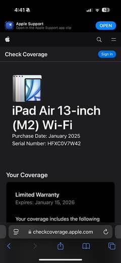 Apple iPad Air 6th Gen (13”) – Only Box Open, Activated on 17 Jan