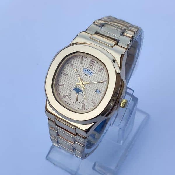 Men's Square Design Stainless Steel Quartz Watch 1