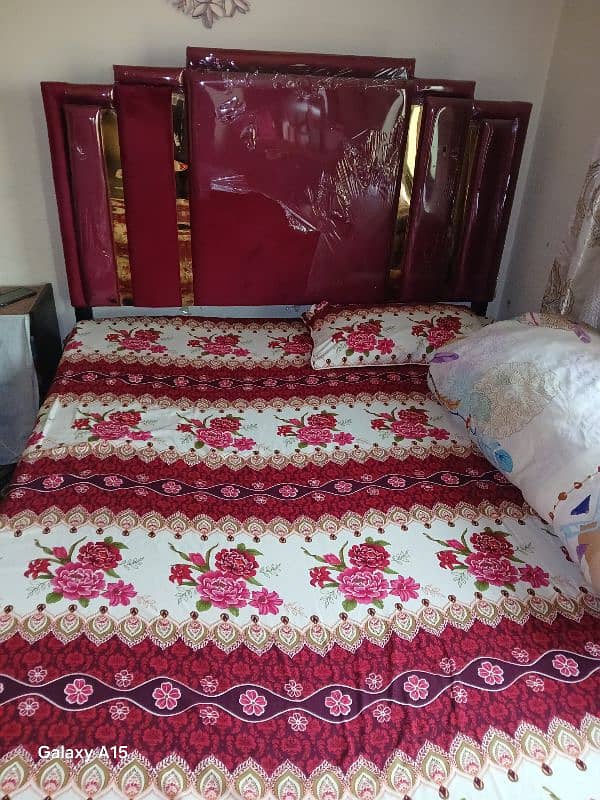 King size Iron bed with mattress etc 6