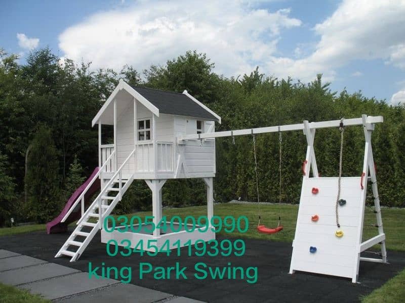 slides swings kids activities wooden playground 16