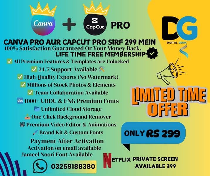 canva pro and Capcut pro available fast service 0