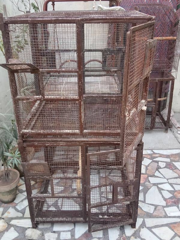 6 birds cages three portion 4